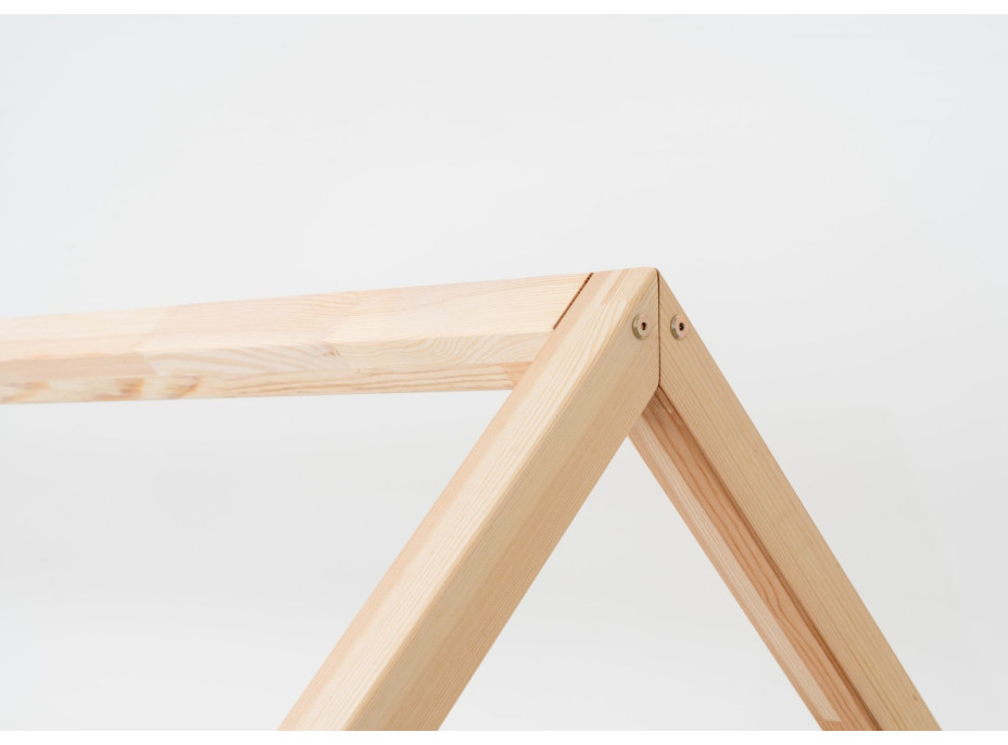 Detská domčeková Montessori posteľ z masívu borovice NIKO L - 200x90 cm