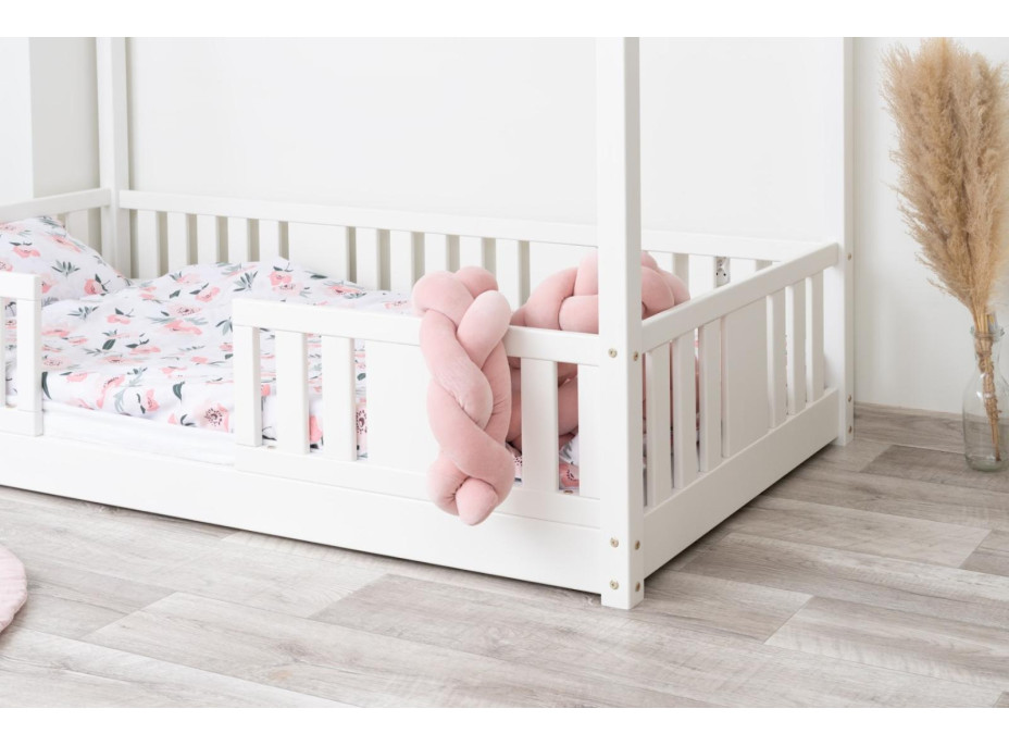 Detská domčeková Montessori posteľ z masívu borovice NIKO L - 180x80 cm