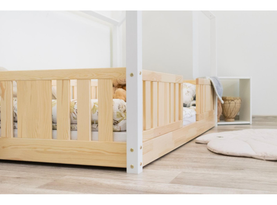 Detská domčeková Montessori posteľ z masívu borovice NIKO L - 160x80 cm