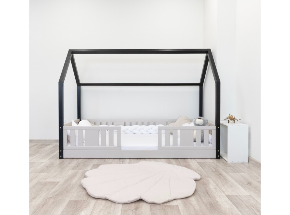 Detská domčeková Montessori posteľ z masívu borovice NIKO L - 160x80 cm