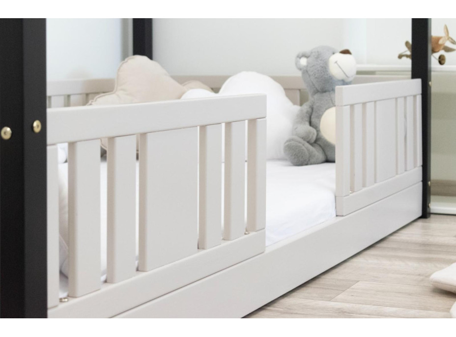 Detská domčeková Montessori posteľ z masívu borovice NIKO L - 200x90 cm