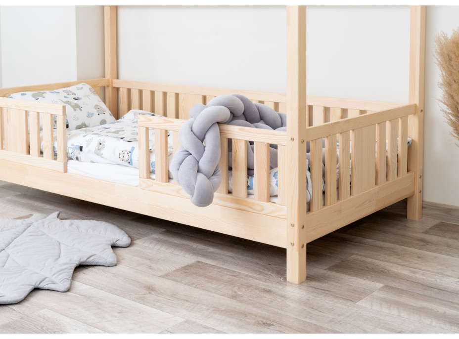 Detská domčeková posteľ z masívu borovice NIKO L 10 - 200x90 cm
