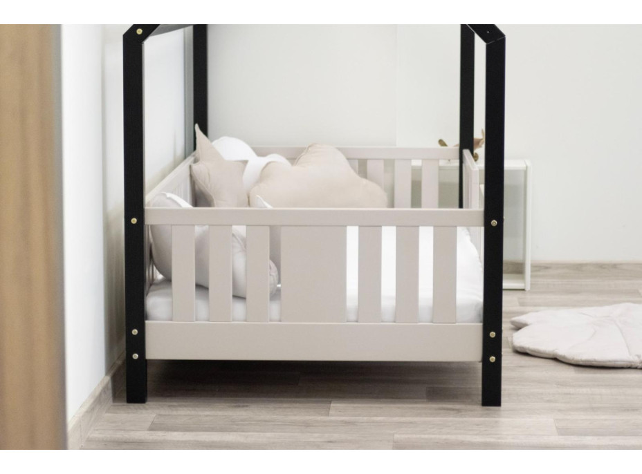 Detská domčeková posteľ z masívu borovice NIKO L 10 - 160x80 cm