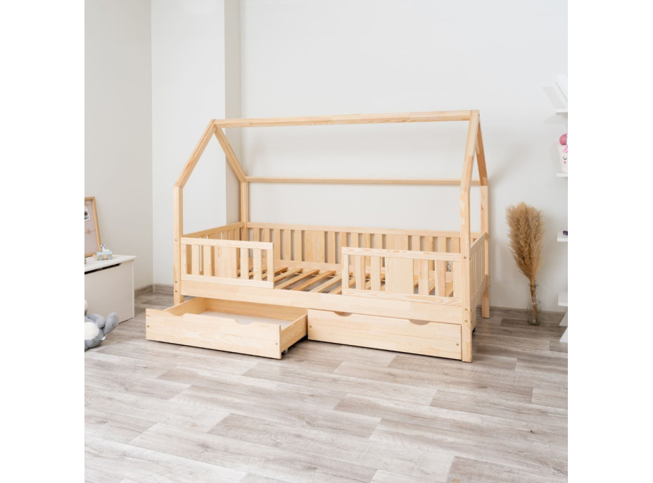 Detská domčeková posteľ z masívu borovice NIKO L 20 - 200x90 cm