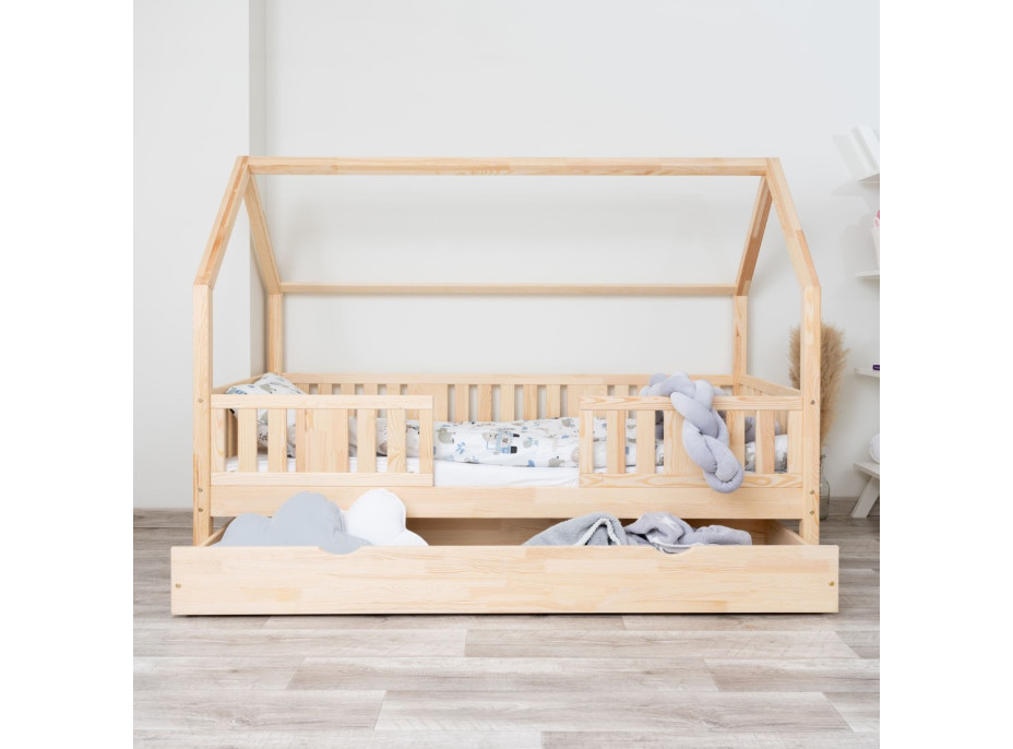 Detská domčeková posteľ z masívu borovice NIKO L 20 - 160x80 cm