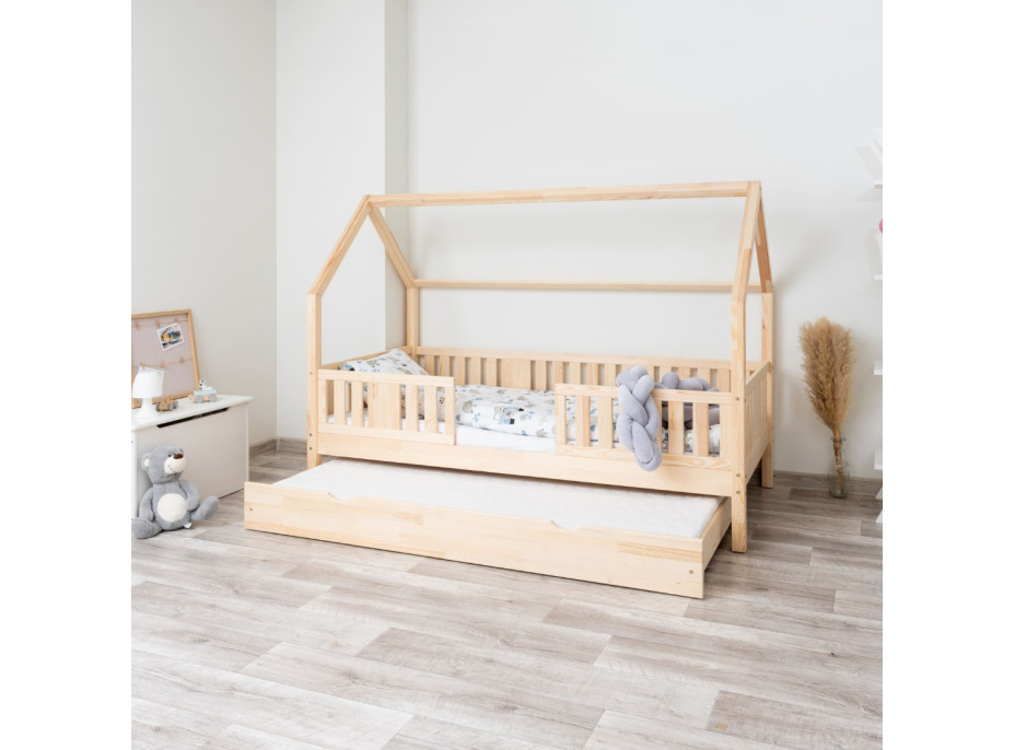 Detská domčeková posteľ z masívu borovice NIKO L 20 - 180x80 cm