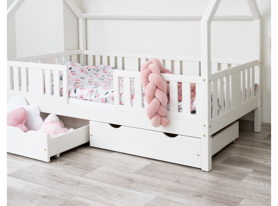 Detská domčeková posteľ z masívu borovice NIKO L 20 - 180x80 cm