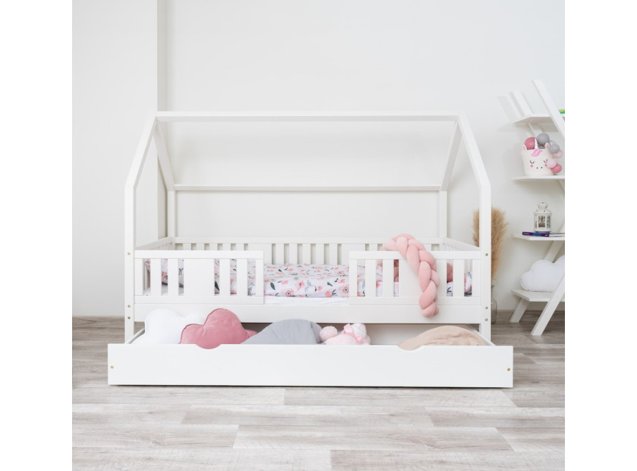 Detská domčeková posteľ z masívu borovice NIKO L 20 - 190x90 cm