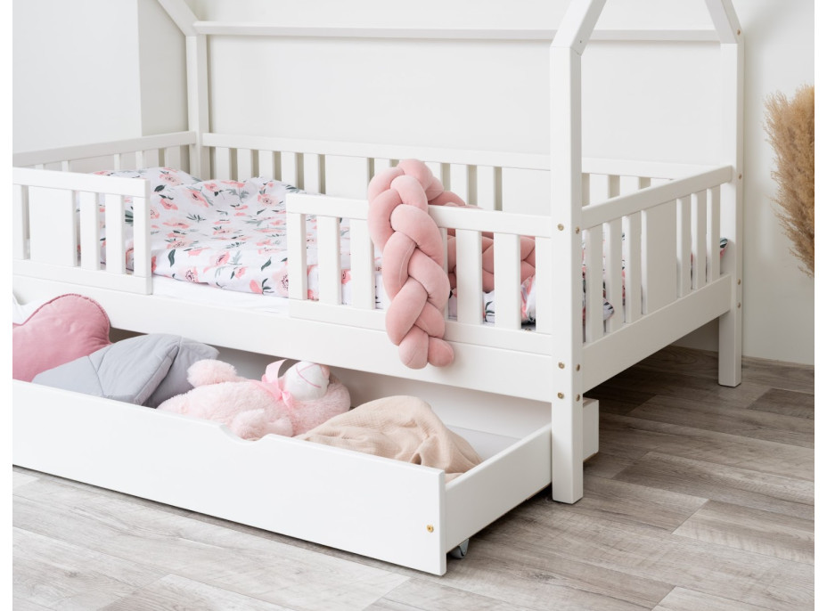 Detská domčeková posteľ z masívu borovice NIKO L 20 - 190x90 cm