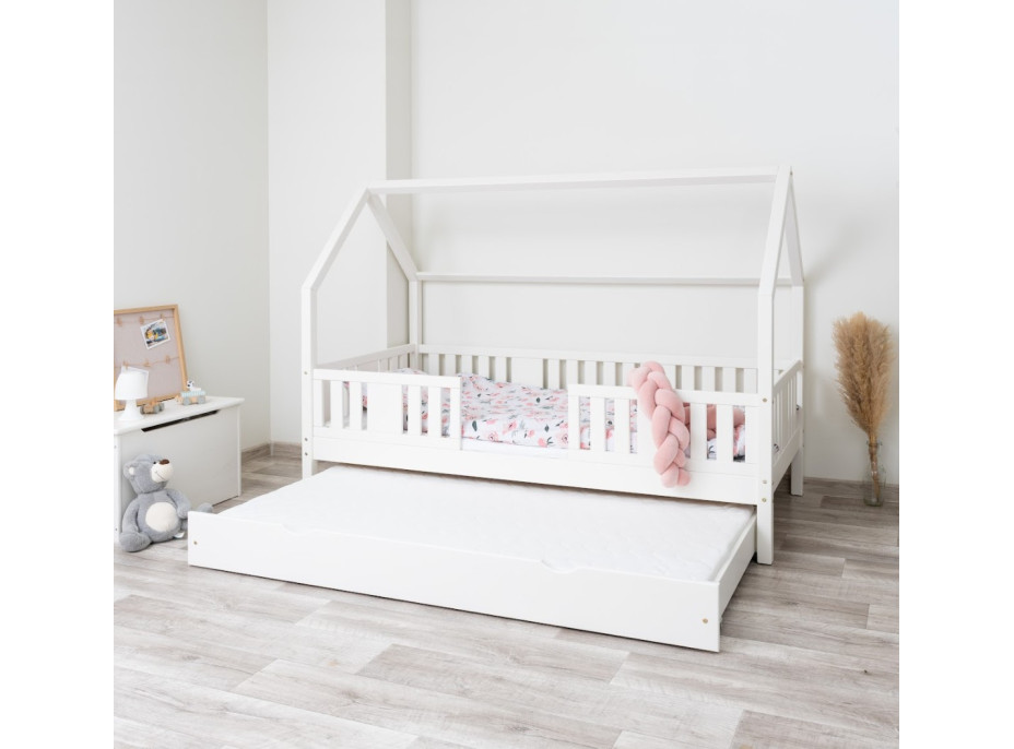 Detská domčeková posteľ z masívu borovice NIKO L 20 - 190x90 cm