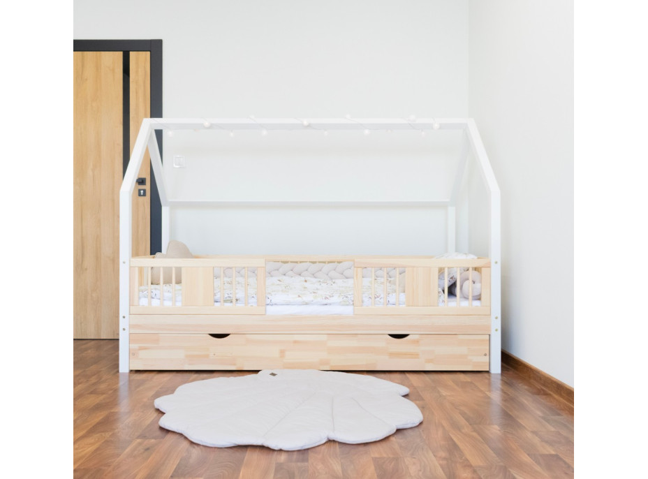 Detská domčeková posteľ z masívu borovice NIKO L 20 - 190x90 cm