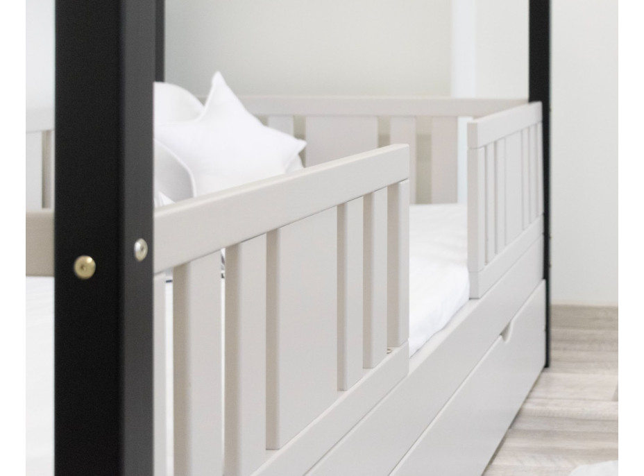 Detská domčeková posteľ z masívu borovice NIKO L 20 - 160x80 cm