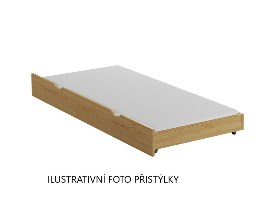 Detská domčeková posteľ z masívu borovice NIKO L 20 - 190x90 cm