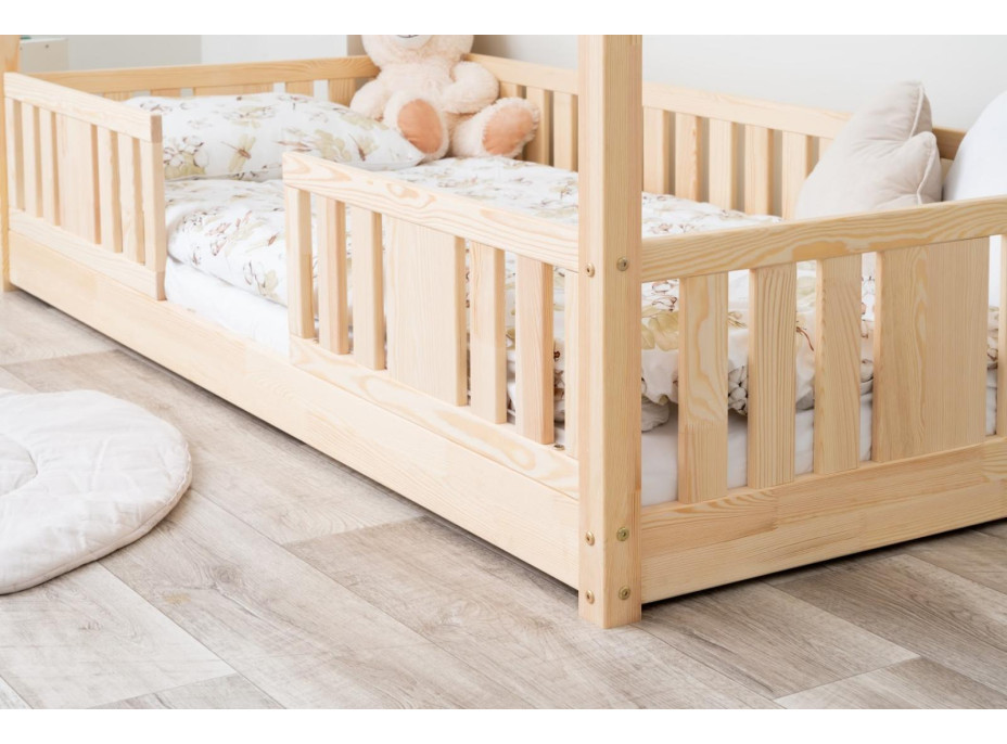 Detská domčeková Montessori posteľ z masívu borovice NIKO S - 190x90 cm