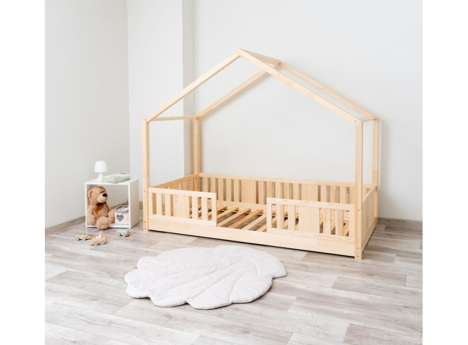 Detská domčeková Montessori posteľ z masívu borovice NIKO S - 160x80 cm