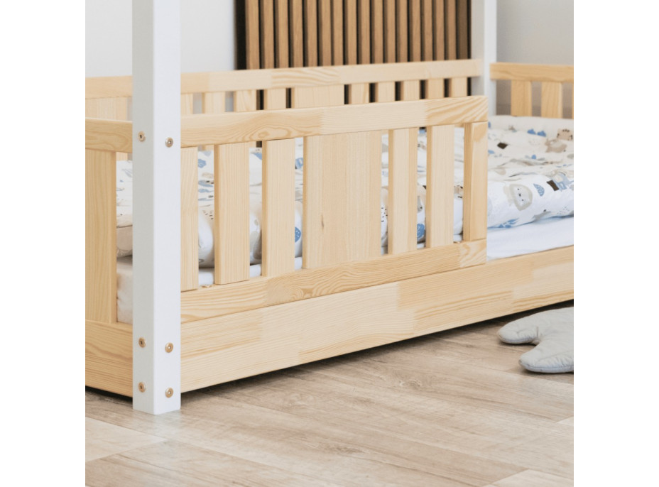 Detská domčeková Montessori posteľ z masívu borovice NIKO S - 180x80 cm