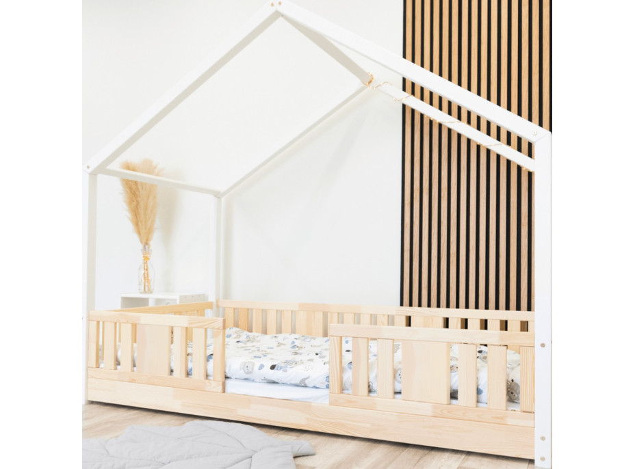 Detská domčeková Montessori posteľ z masívu borovice NIKO S - 190x90 cm
