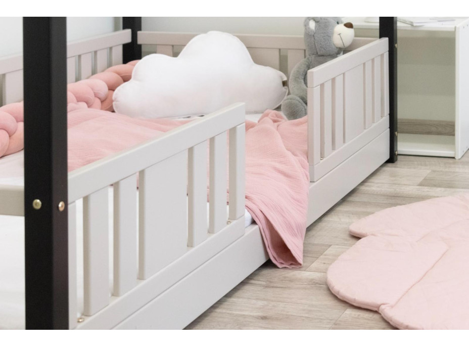 Detská domčeková Montessori posteľ z masívu borovice NIKO S - 160x80 cm