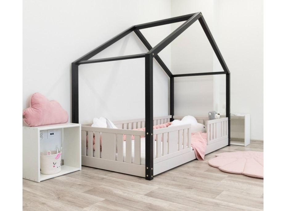 Detská domčeková Montessori posteľ z masívu borovice NIKO S - 180x80 cm