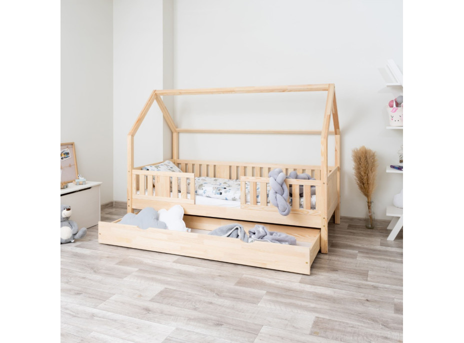 Detská domčeková posteľ z masívu borovice NIKO L 20 - 200x90 cm