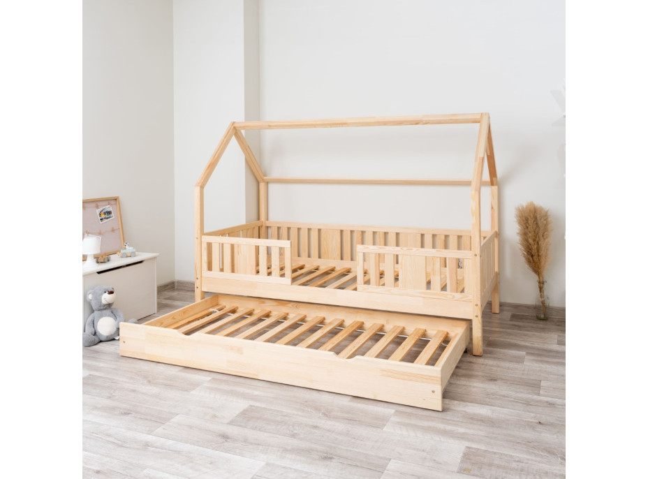 Detská domčeková posteľ z masívu borovice NIKO L 20 - 200x90 cm
