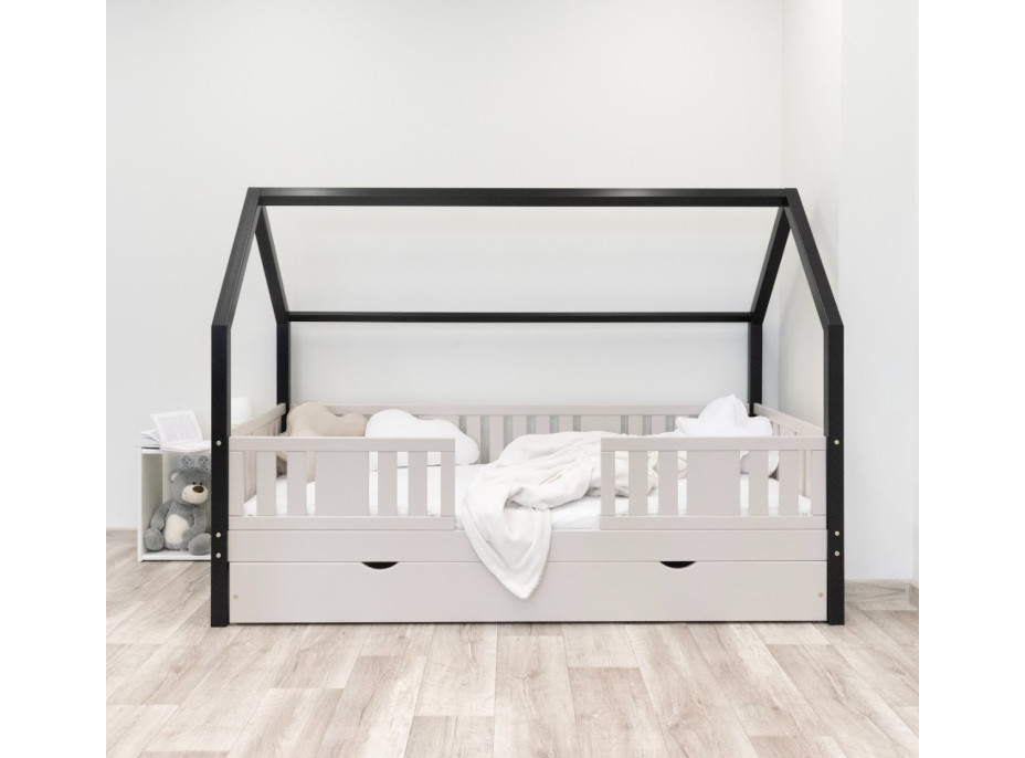 Detská domčeková posteľ z masívu borovice NIKO L 20 - 200x90 cm