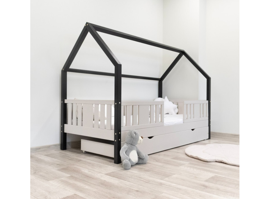 Detská domčeková posteľ z masívu borovice NIKO L 20 - 200x90 cm