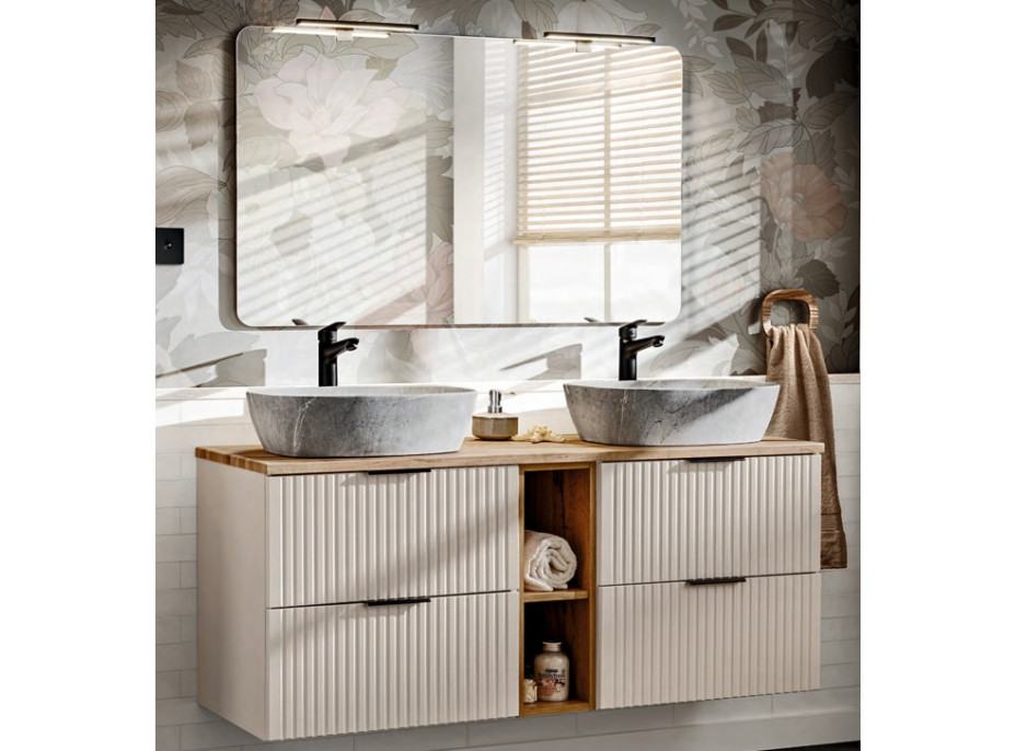 Kúpeľňová závesná skrinka ADÉLA - vysoká - kašmírová