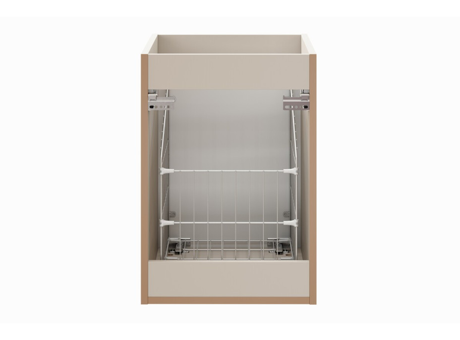 Kúpeľňová závesná skrinka ADÉLA - nízka spodná s košom na bielizeň - bez hornej dosky - kašmírová