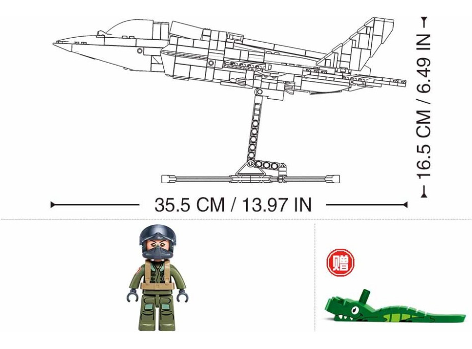 Sluban Model Bricks M38-B1361 Stíhacie lietadlo F-35BS v mierke 1:44