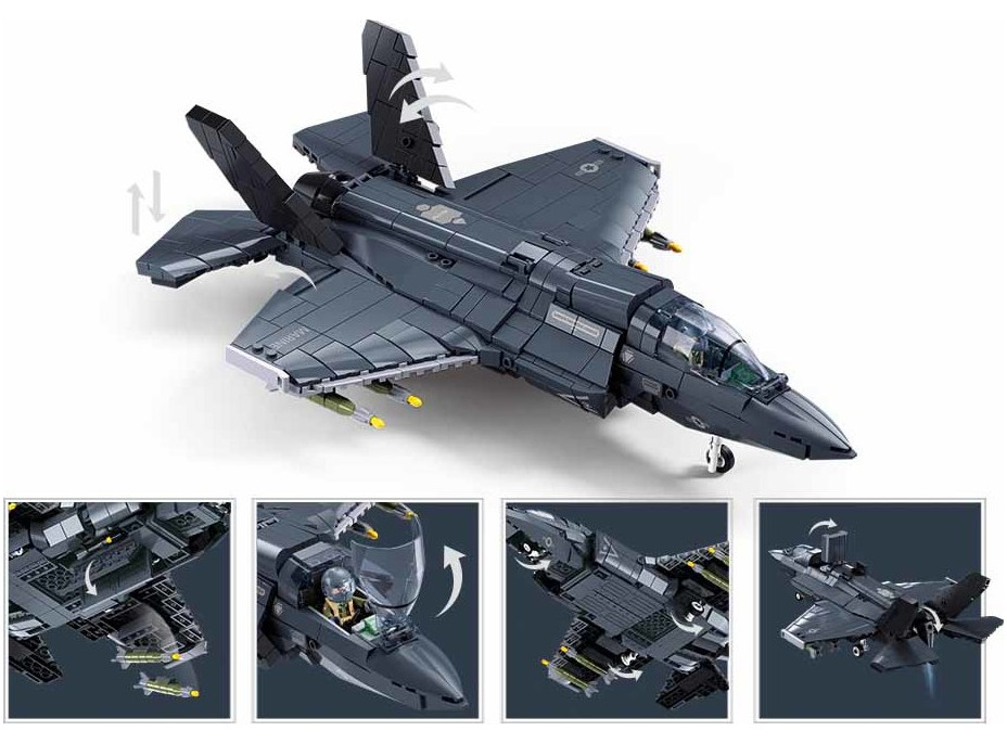 Sluban Model Bricks M38-B1361 Stíhacie lietadlo F-35BS v mierke 1:44