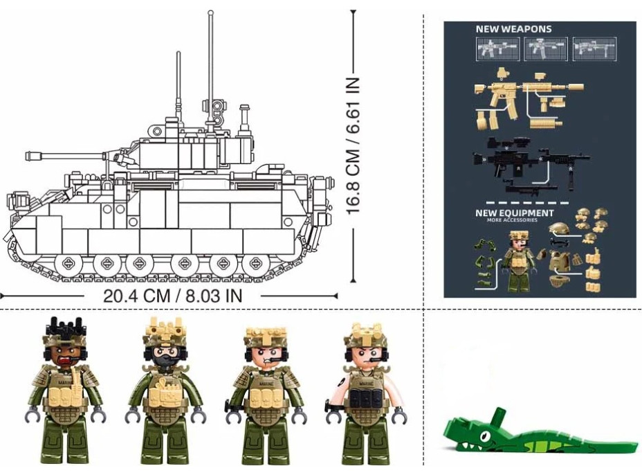 Sluban M38-B1363 Americký ľahký tank M3A3 Bradley