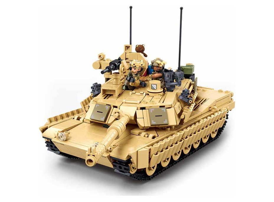 Sluban Model Bricks M38-B1365 Bojový tank M1A2 Abrams TUSK II 2v1