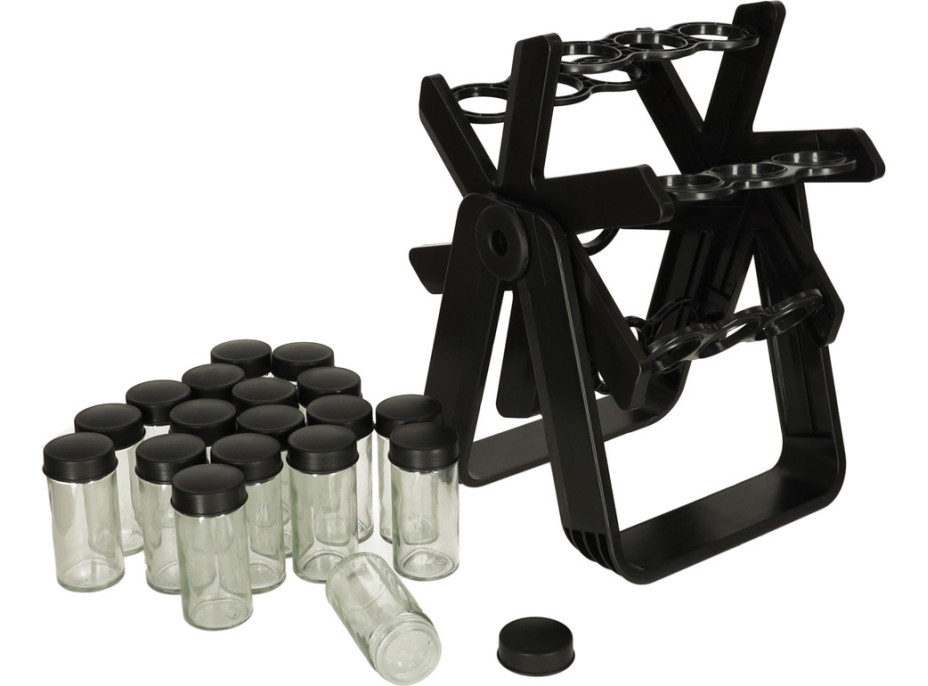 Otočný stojan na koreničky - čierny