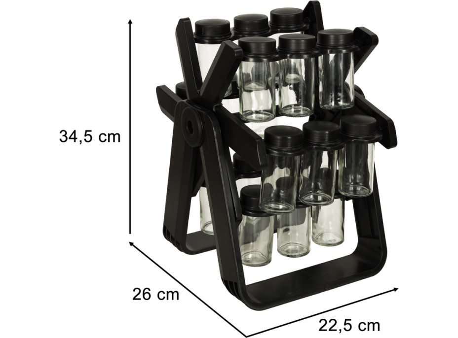 Otočný stojan na koreničky - čierny