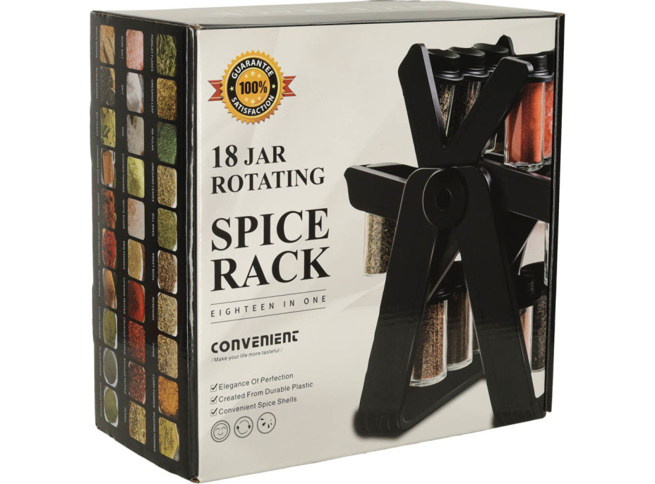 Otočný stojan na koreničky - čierny