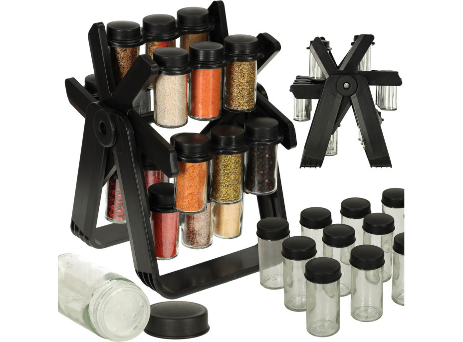 Otočný stojan na koreničky - čierny