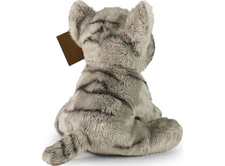 Rappa Plyšová mačka sediaca šedá 14 cm ECO-FRIENDLY