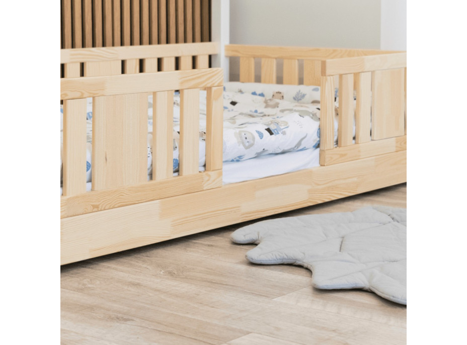 Detská domčeková Montessori posteľ z masívu borovice NIKO S - 200x90 cm