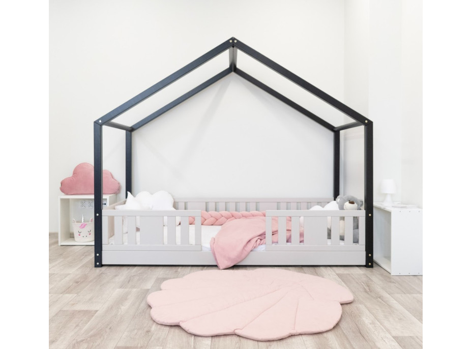 Detská domčeková Montessori posteľ z masívu borovice NIKO S - 200x90 cm