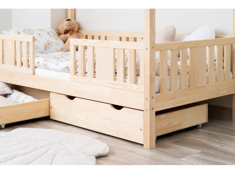 Detská domčeková posteľ z masívu borovice NIKOS 20 - 200x90 cm
