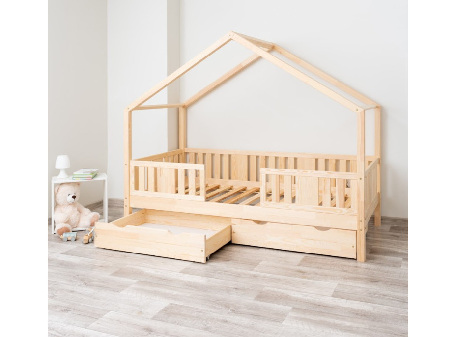 Detská domčeková posteľ z masívu borovice NIKOS 20 - 200x90 cm