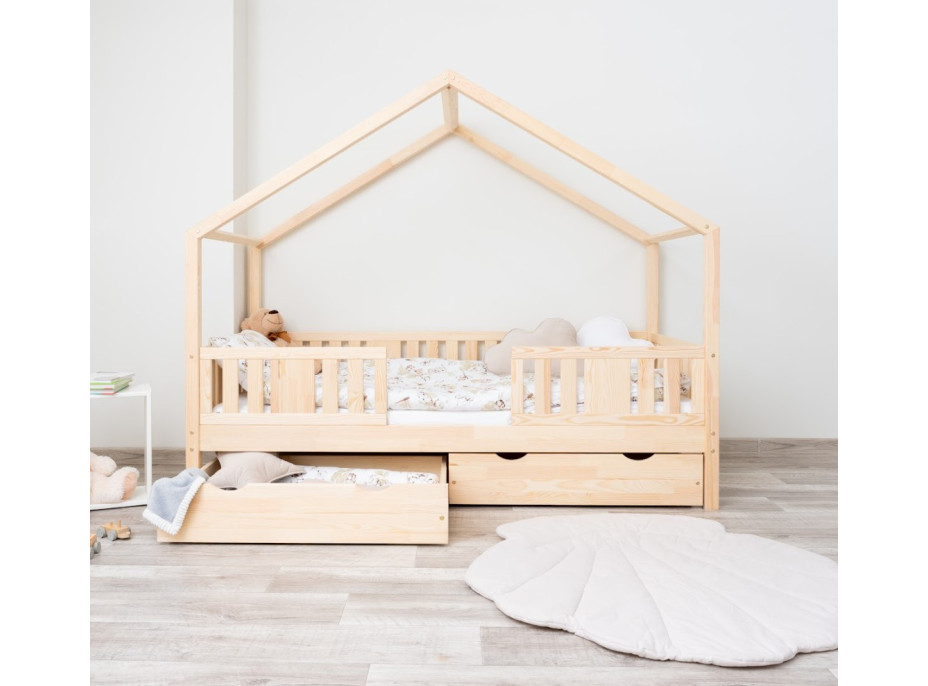 Detská domčeková posteľ z masívu borovice NIKO S 20 - 190x90 cm