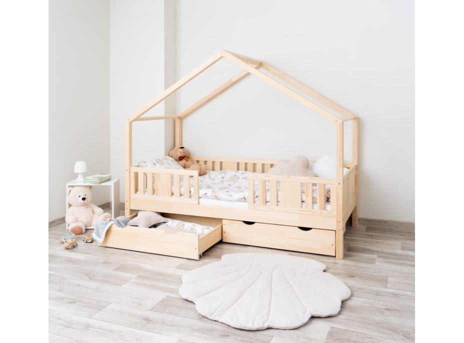 Detská domčeková posteľ z masívu borovice NIKOS 20 - 200x90 cm