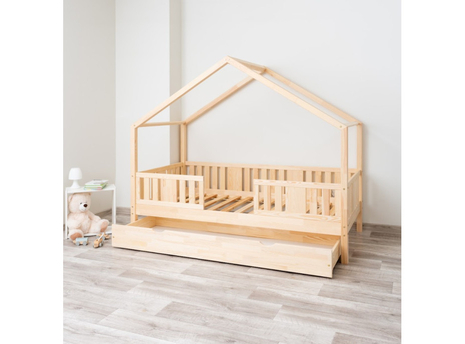 Detská domčeková posteľ z masívu borovice NIKO S 20 - 190x90 cm