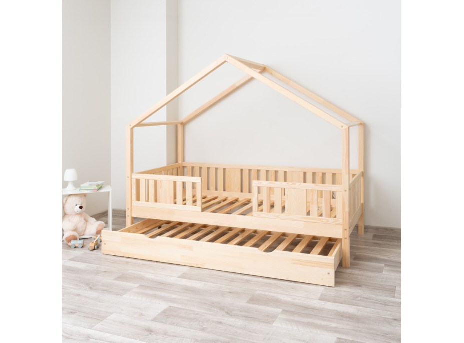 Detská domčeková posteľ z masívu borovice NIKO S 20 - 160x80 cm