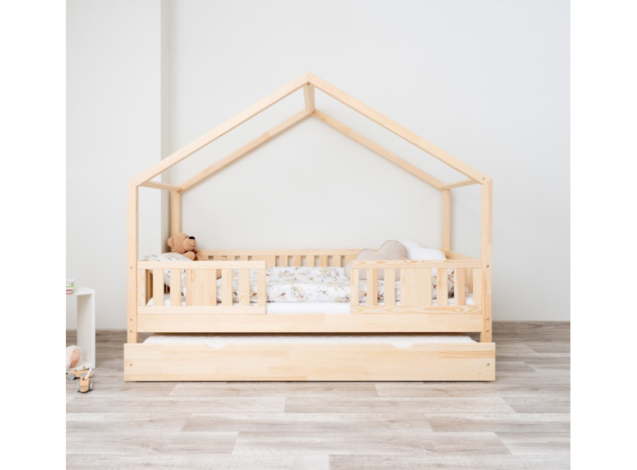 Detská domčeková posteľ z masívu borovice NIKO S 20 - 160x80 cm