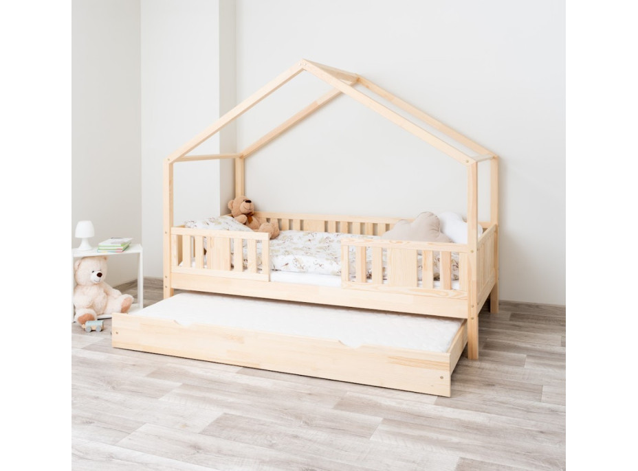 Detská domčeková posteľ z masívu borovice NIKO S 20 - 160x80 cm