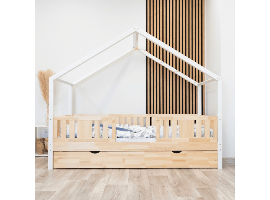 Detská domčeková posteľ z masívu borovice NIKO S 20 - 160x80 cm