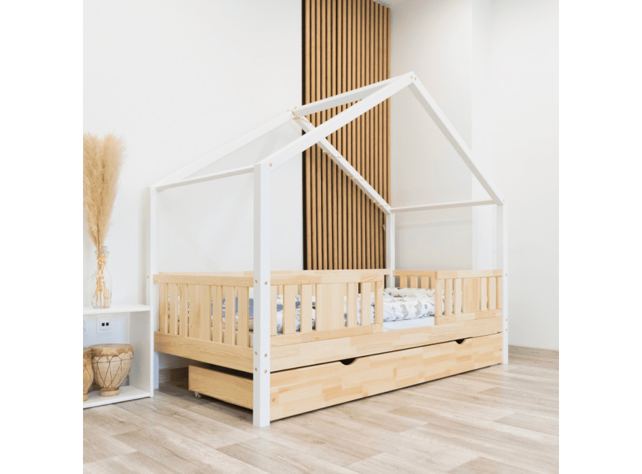 Detská domčeková posteľ z masívu borovice NIKO S 20 - 160x80 cm